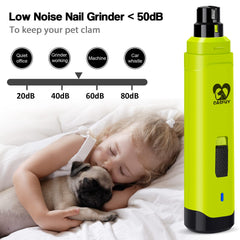Casfuy lijadora de uñas para perros, silencio y baja vibración para sesiones tranquilas