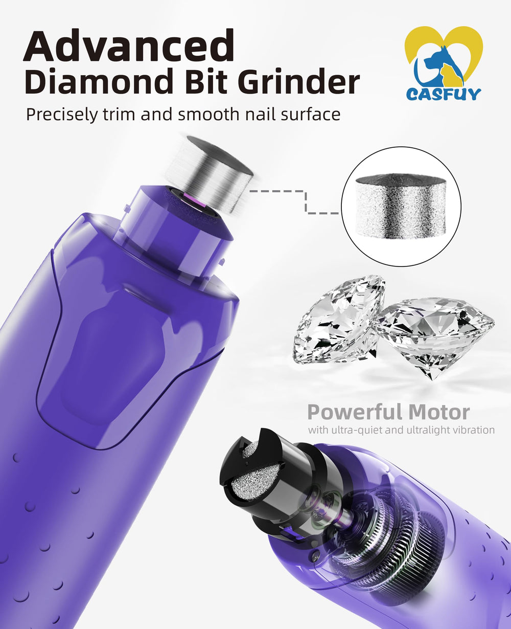 Casfuy lijadora uñas perros baja vibración para experiencia suave