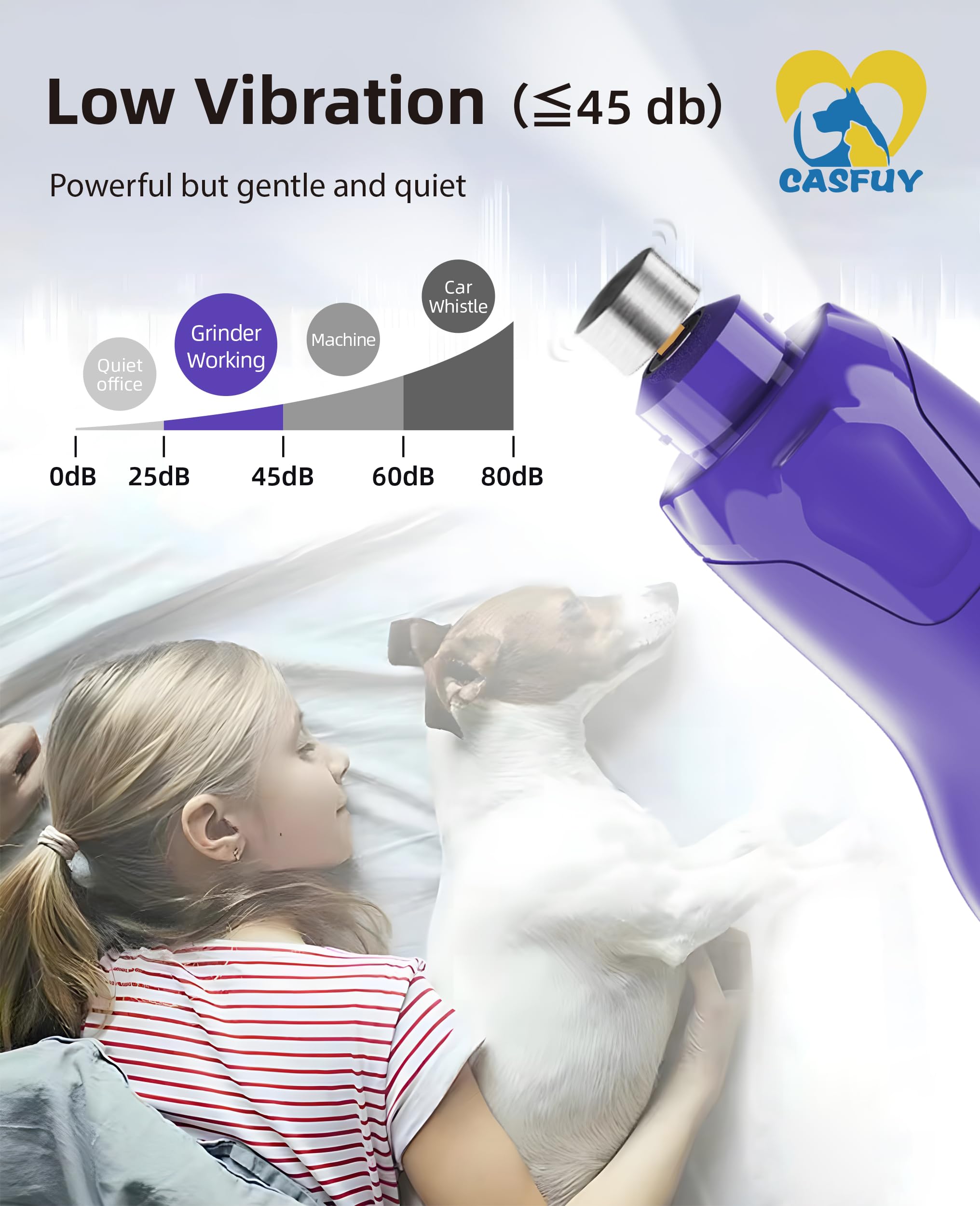 Casfuy lijadora uñas perros carga recargable para uso sin cables