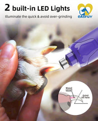 Casfuy lijadora uñas perros dos luces de iluminación para claridad
