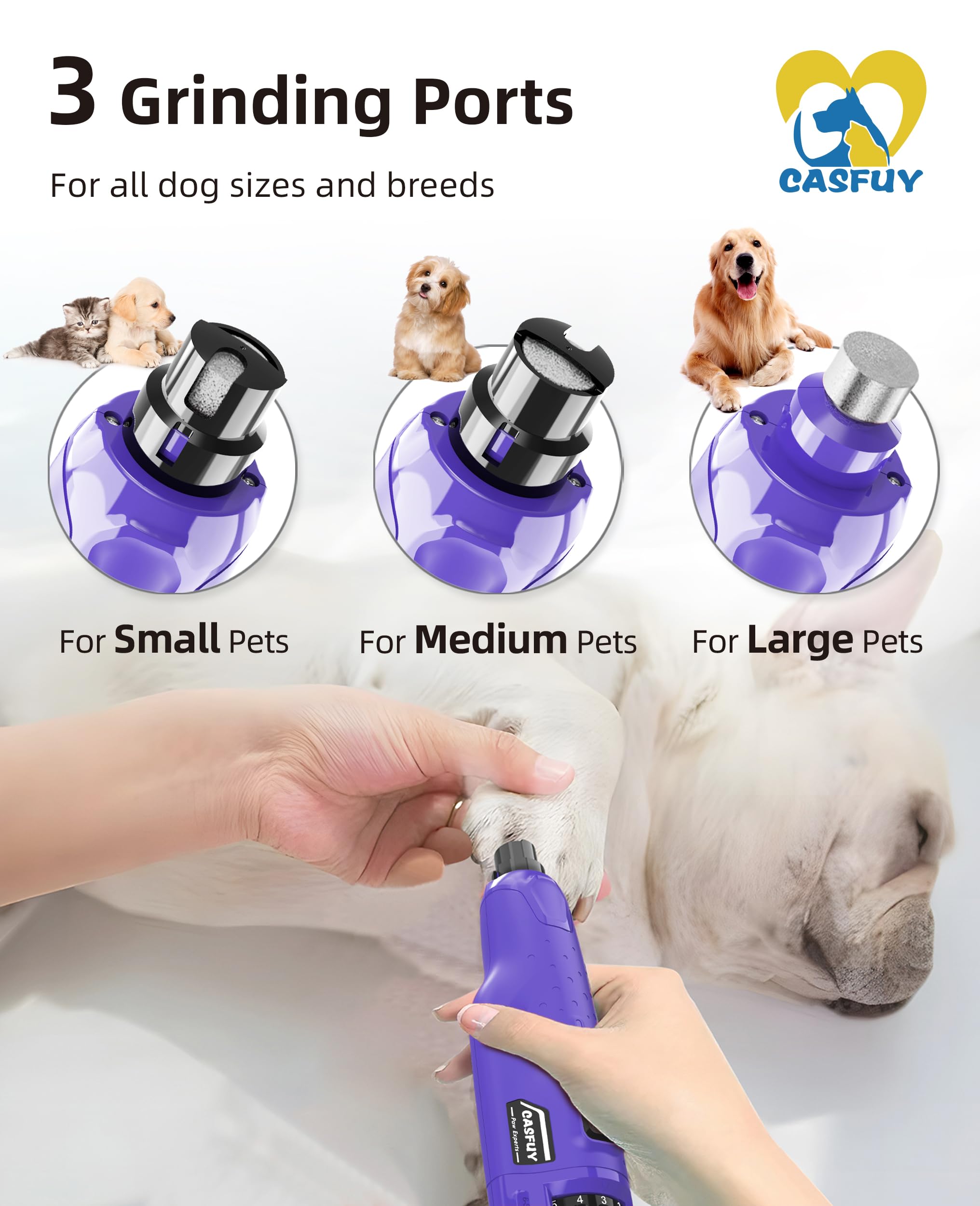 Casfuy lijadora uñas perros tres bocas para cuidado personalizado