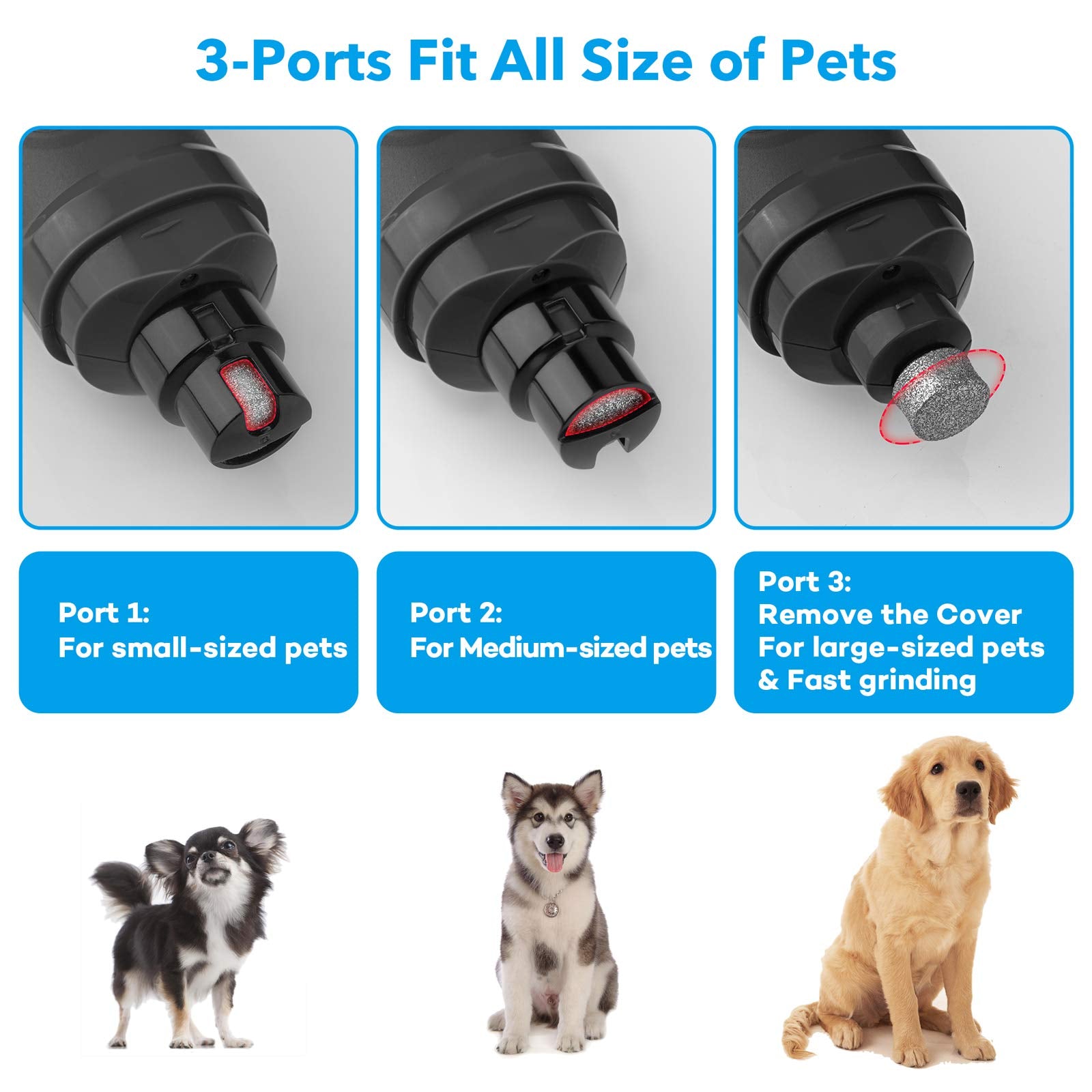 Casfuy lima uñas para perro con carga USB, uso portátil en cualquier lugar.