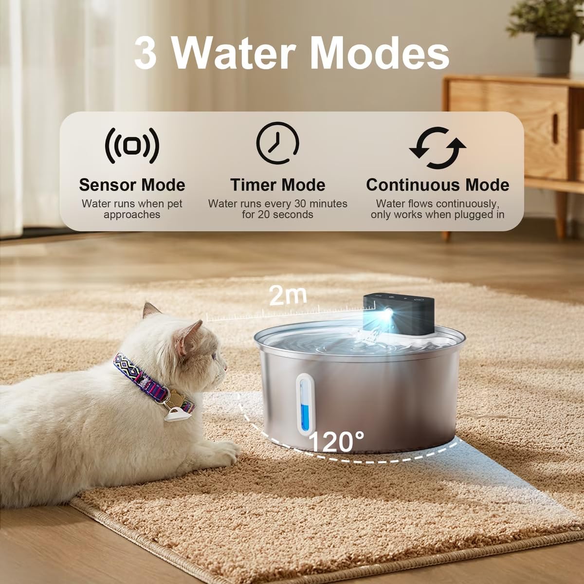 Casfuy PWL-008, funcionamiento silencioso menos de 20 dB para un hogar tranquilo.