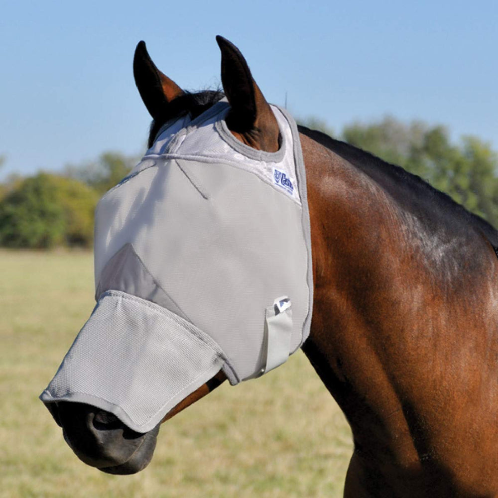 Cashel Crusader, máscara antimoscas para caballo, vista clara.