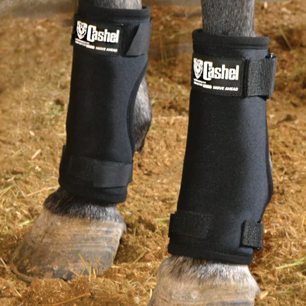 Botas Cashel con exterior de neopreno para protección de las patas delanteras.
