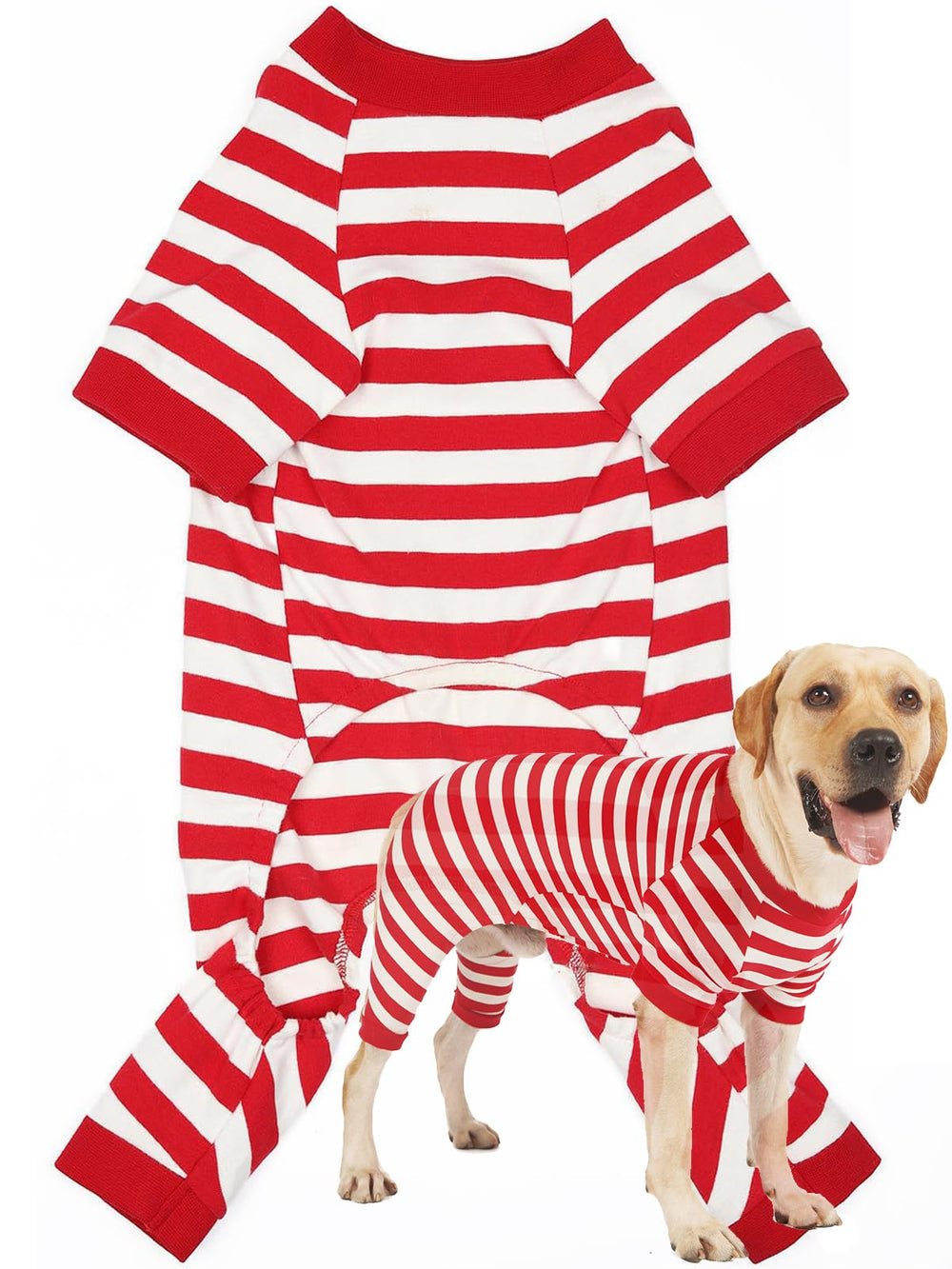 Caslfuca pijama para perro cuatro patas con cobertura de barriga, calor suave.