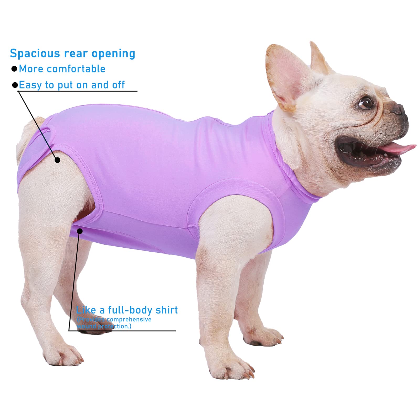 Caslfuca traje canino anti-lamer protege la herida sin restringir movimiento.