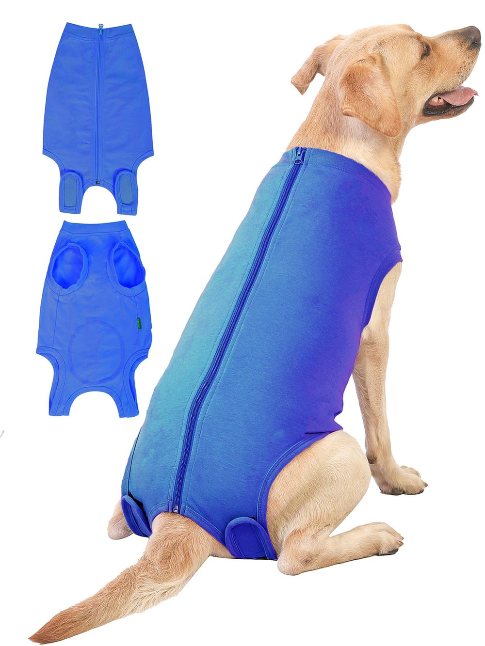Caslfuca traje recuperación para perro con cierre posterior, fácil de poner y quitar.