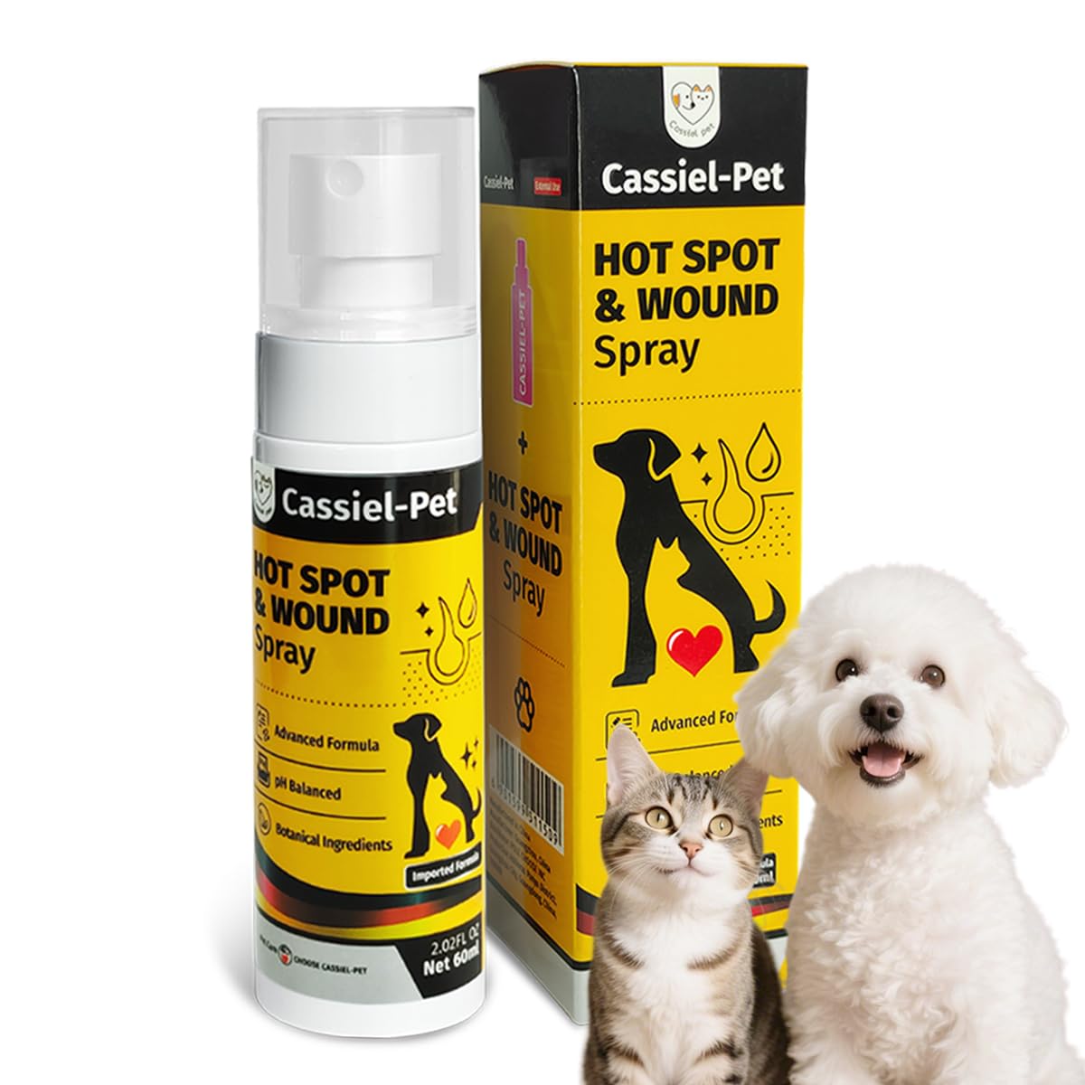 Cassiel pet spray hot spot: aplicación suave para aliviar irritación