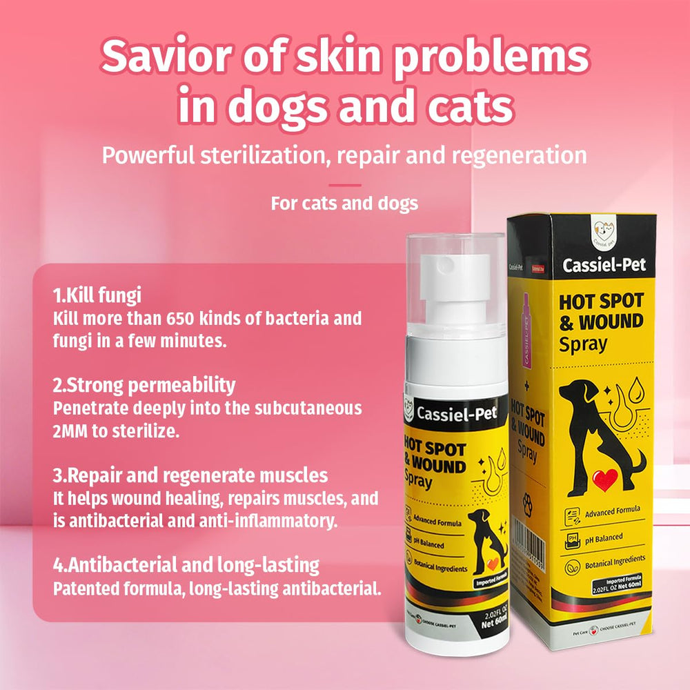 Cassiel pet spray para perros y gatos: versátil para toda la familia