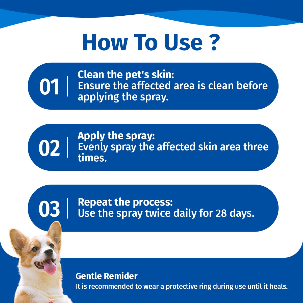 Cassiel pet spray secado rápido, evita molestias al secar.