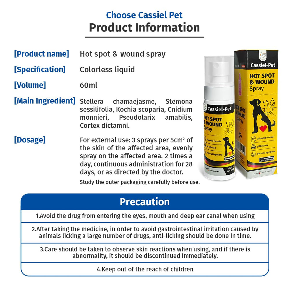 Cassiel pet spray uso diario, práctico para el cuidado rutinario.