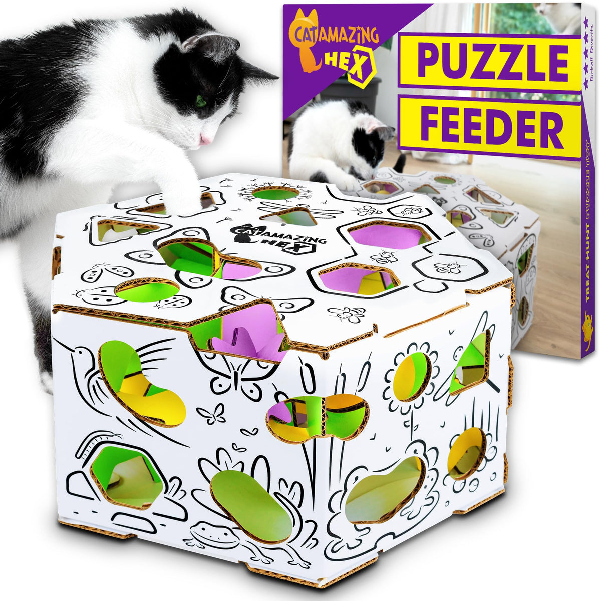 Cat Amazing HEX: caja rompecabezas interactiva para juego activo.