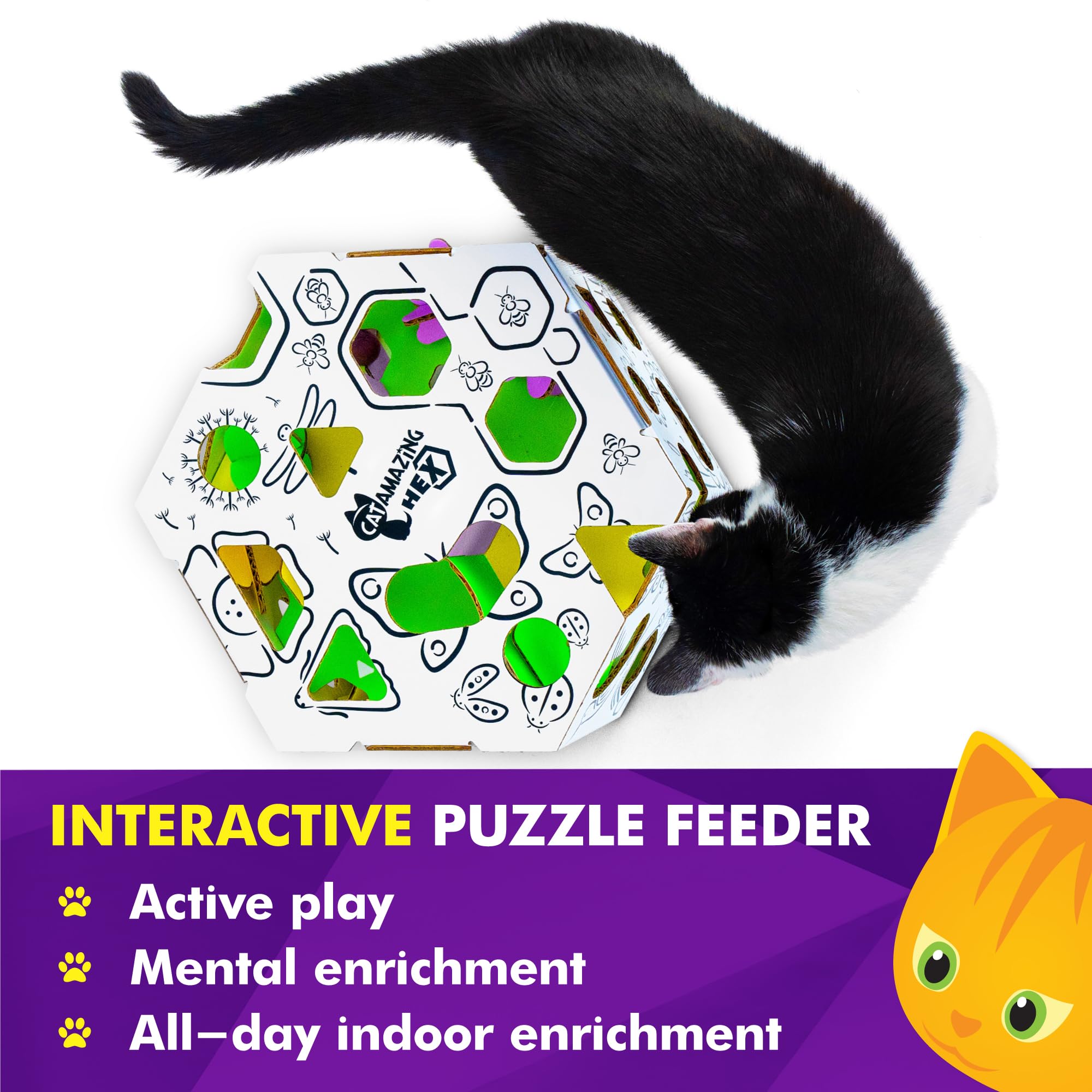 Cat Amazing HEX: diseño robusto y ecológico, ideal para juego diario.