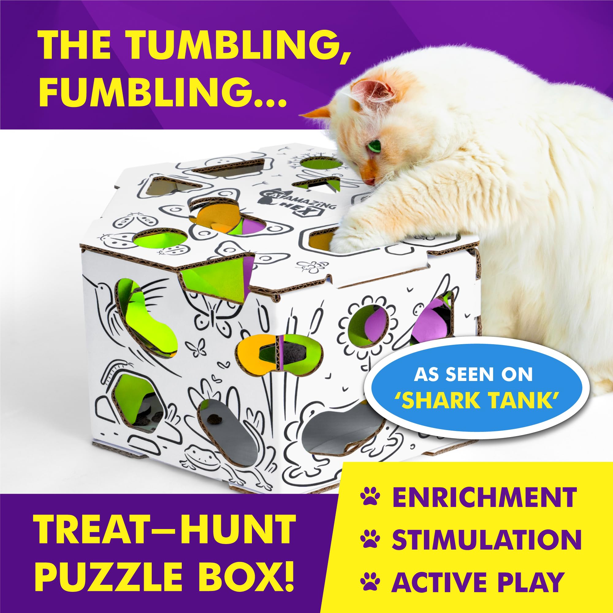 Cat Amazing HEX: premios dentro del juguete para recompensa tras exploración.