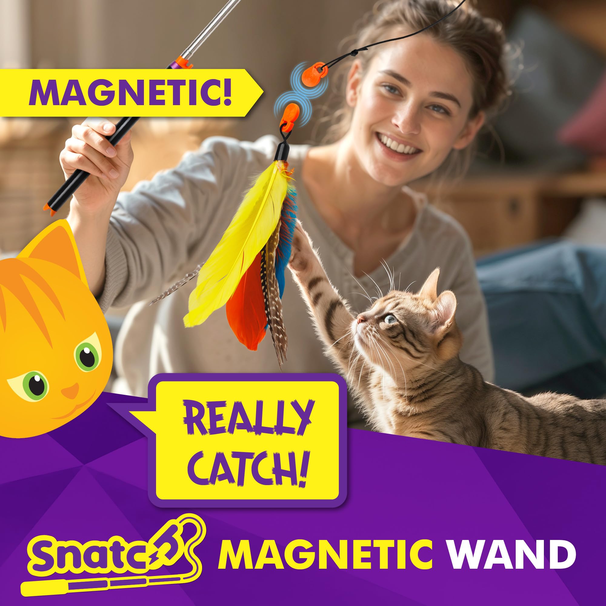Cat Amazing Snatch palo telescópico de 36 pulgadas para juego a distancia.