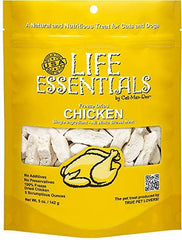 Cat-Man-Doo Life Essentials trozos de pollo deshidratados para premios sin granos.