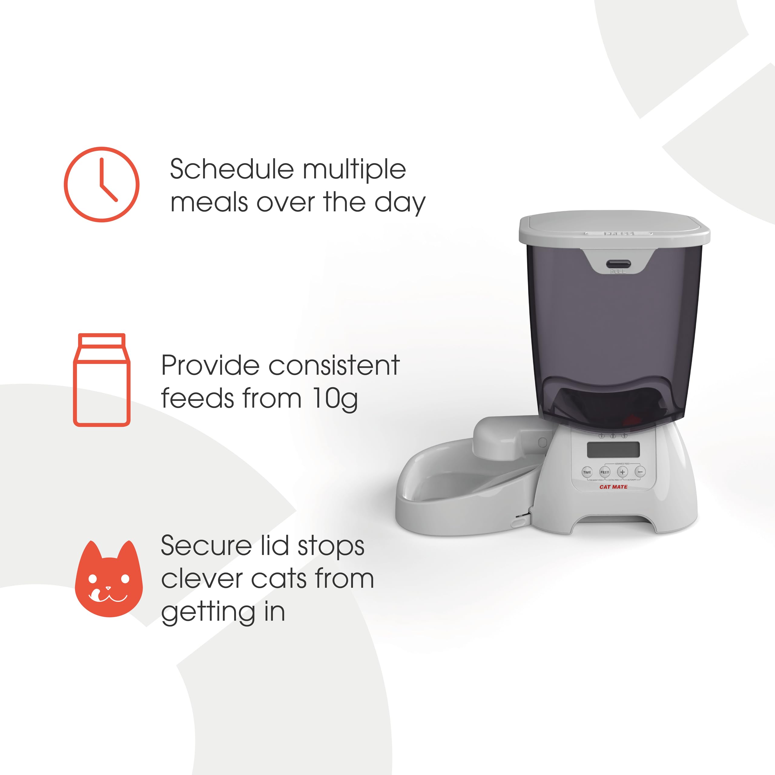 Cat Mate C3000: partes aptas para lavavajillas facilitan la limpieza.