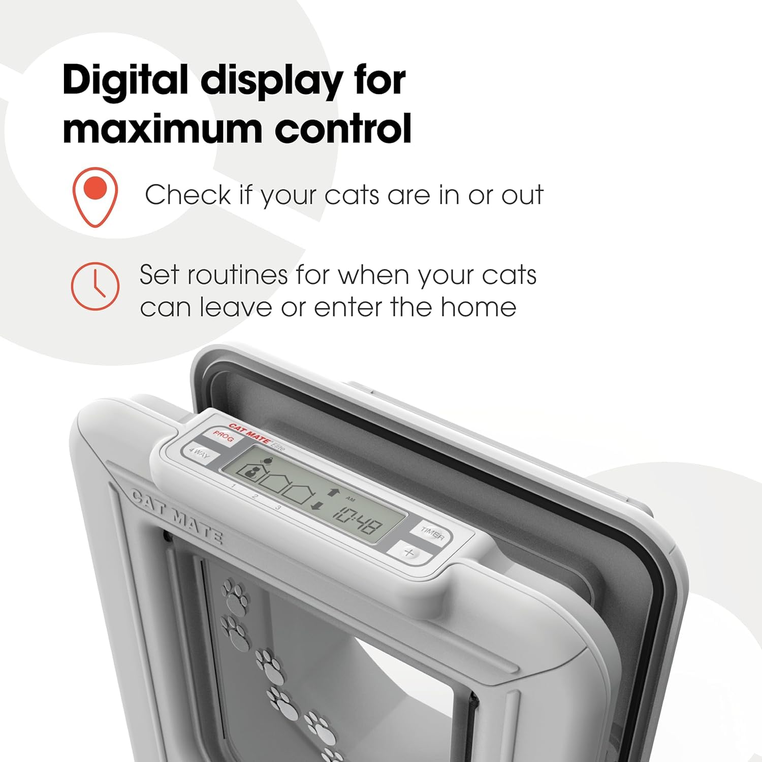 Cat Mate Elite ID Disc Flap con temporizador para interiores y noches tranquilas
