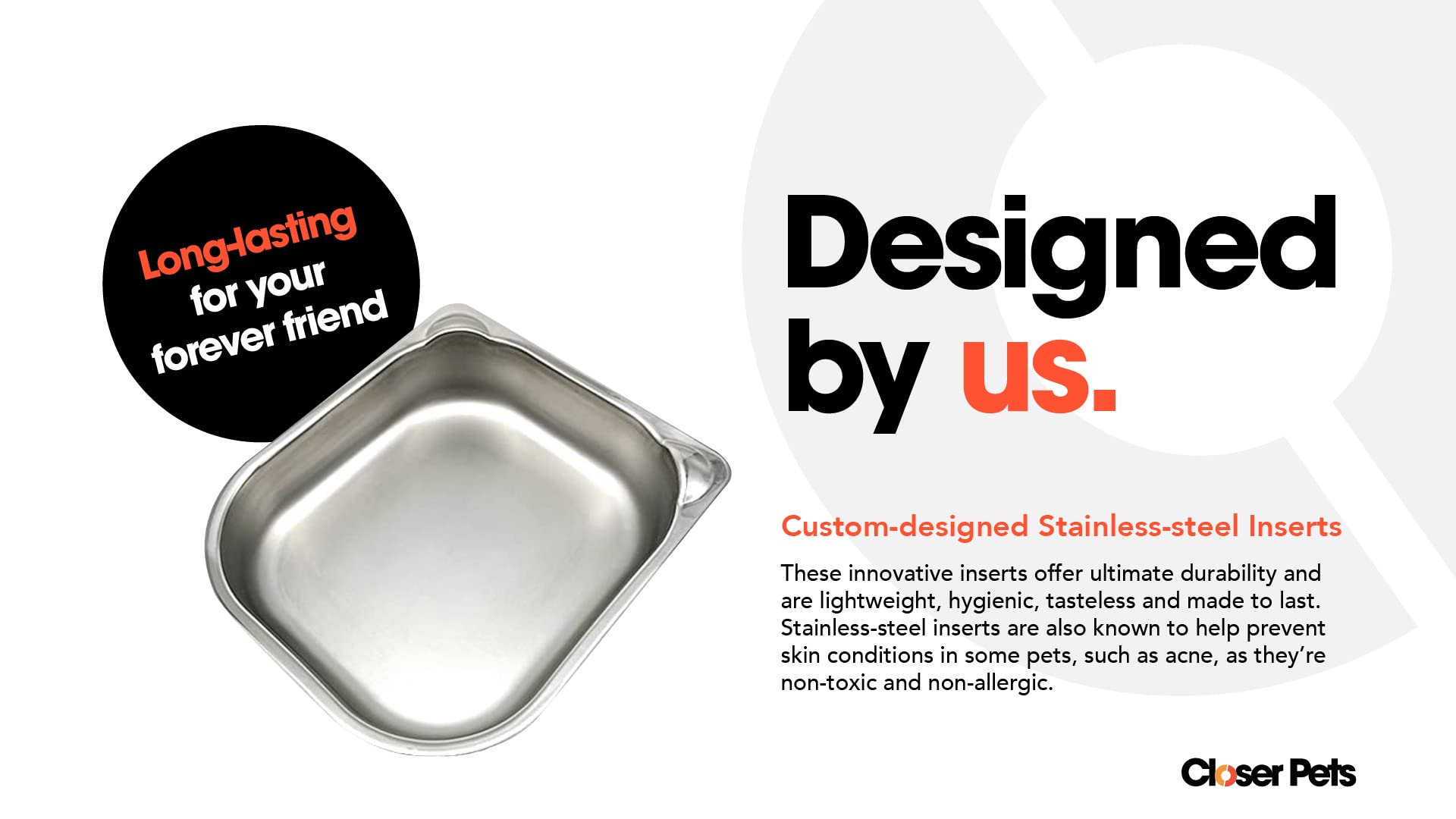 Cat Mate Inserts: dimensiones 123x30x137 mm para cuencos existentes.