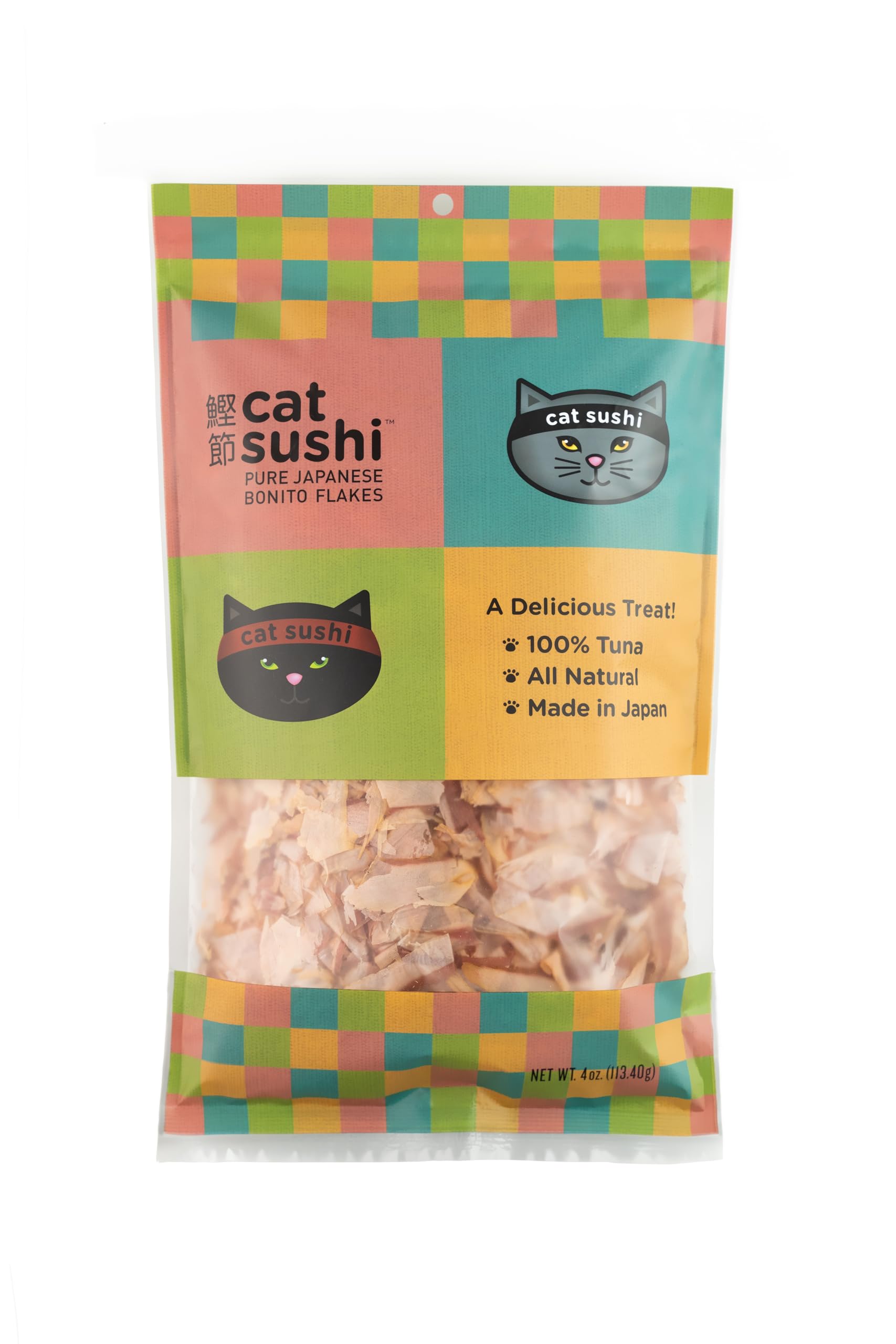 Cat Sushi Bonito Flakes en bolsa clásica, ideal como topping sabroso para gatos.
