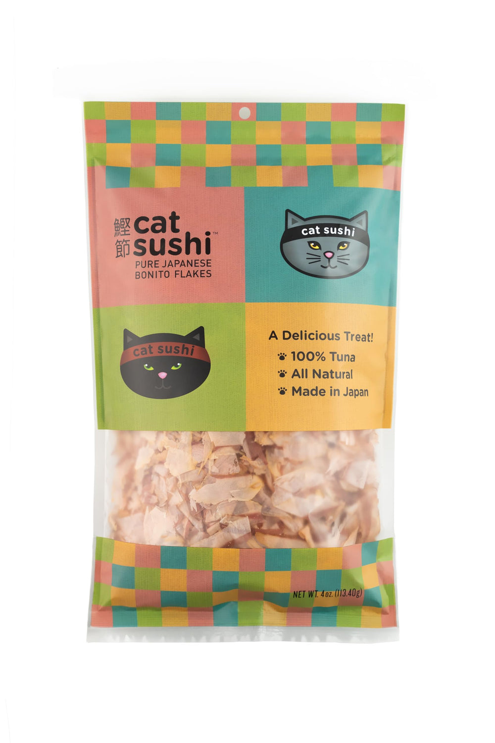 Cat Sushi Bonito Flakes en bolsa clásica, ideal como topping sabroso para gatos.
