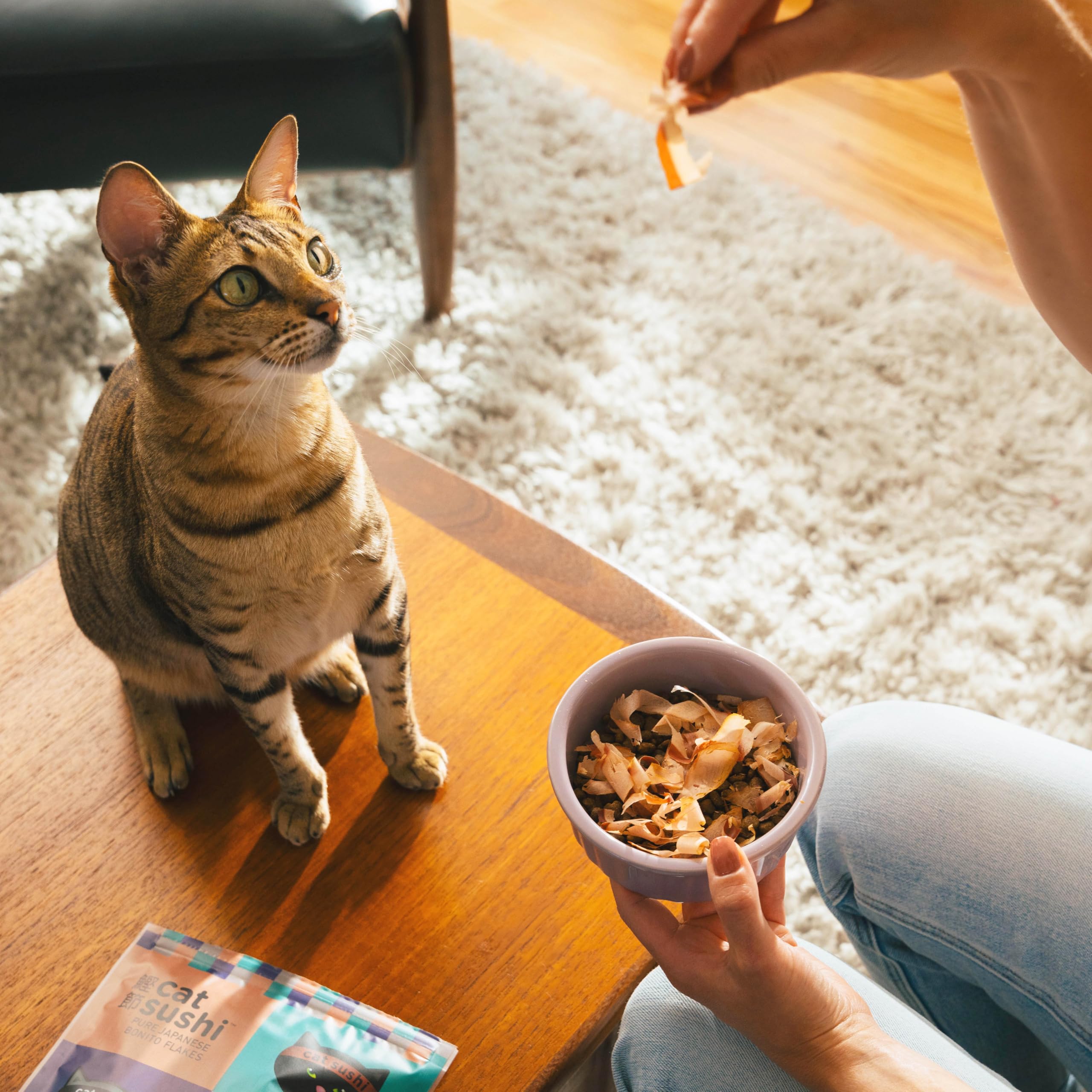 Cat Sushi Bonito Flakes ingredientes naturales, opción natural para gatos exigentes.