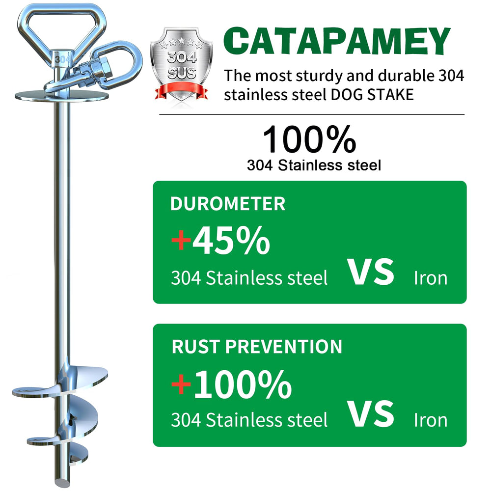 Catapamey anclaje para jardín, resistente para perros grandes.