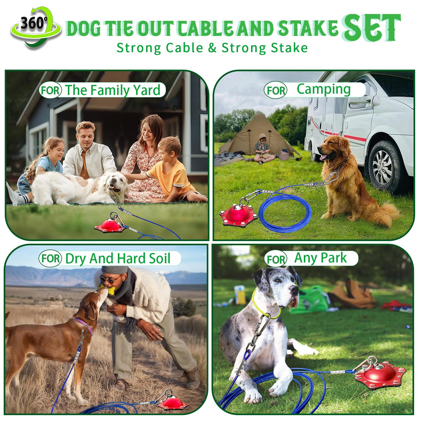 catapamey set sujecion perro jardin kit completo duradero