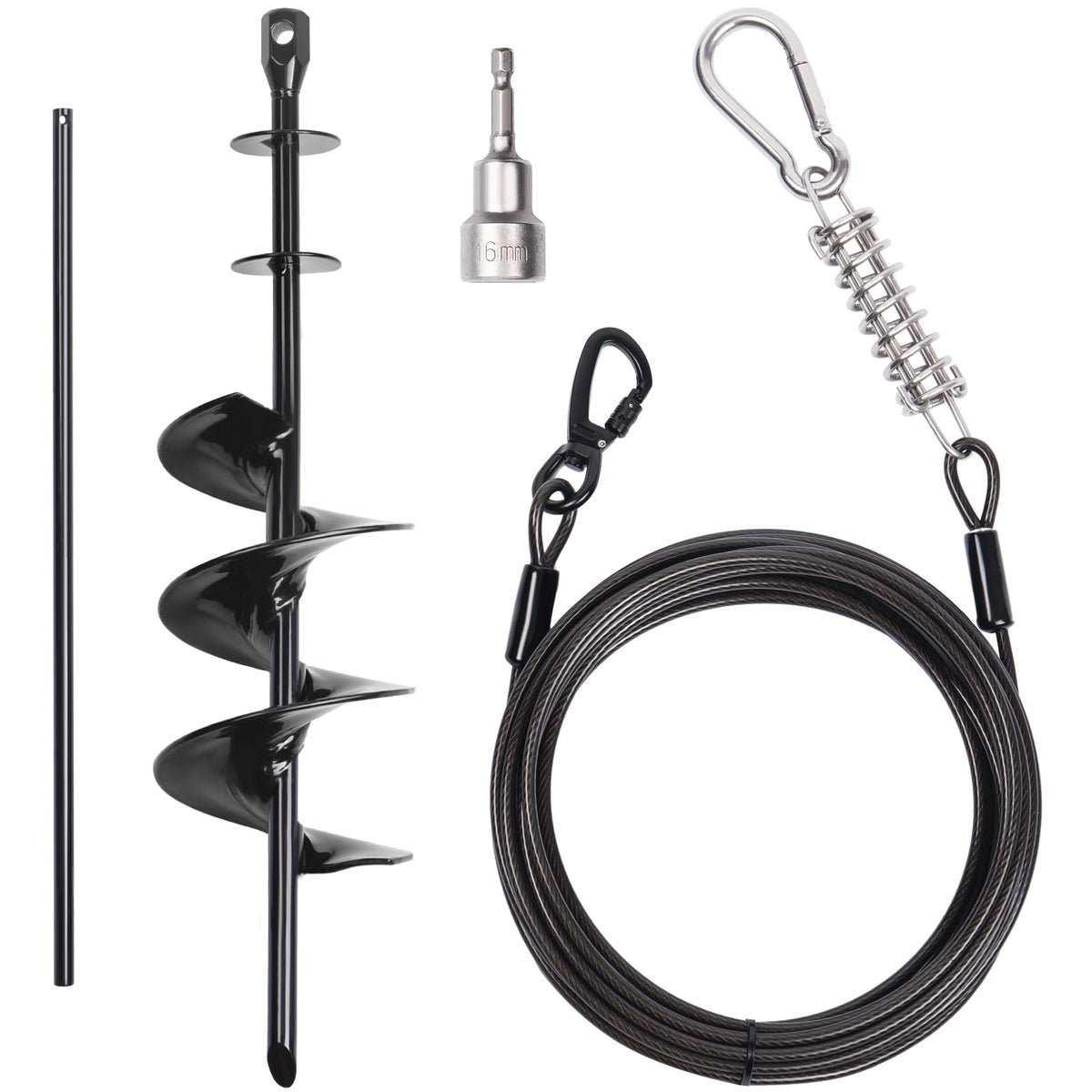 CatAve cable de sujeción para perros de 30 ft, ideal para exteriores sin enredos