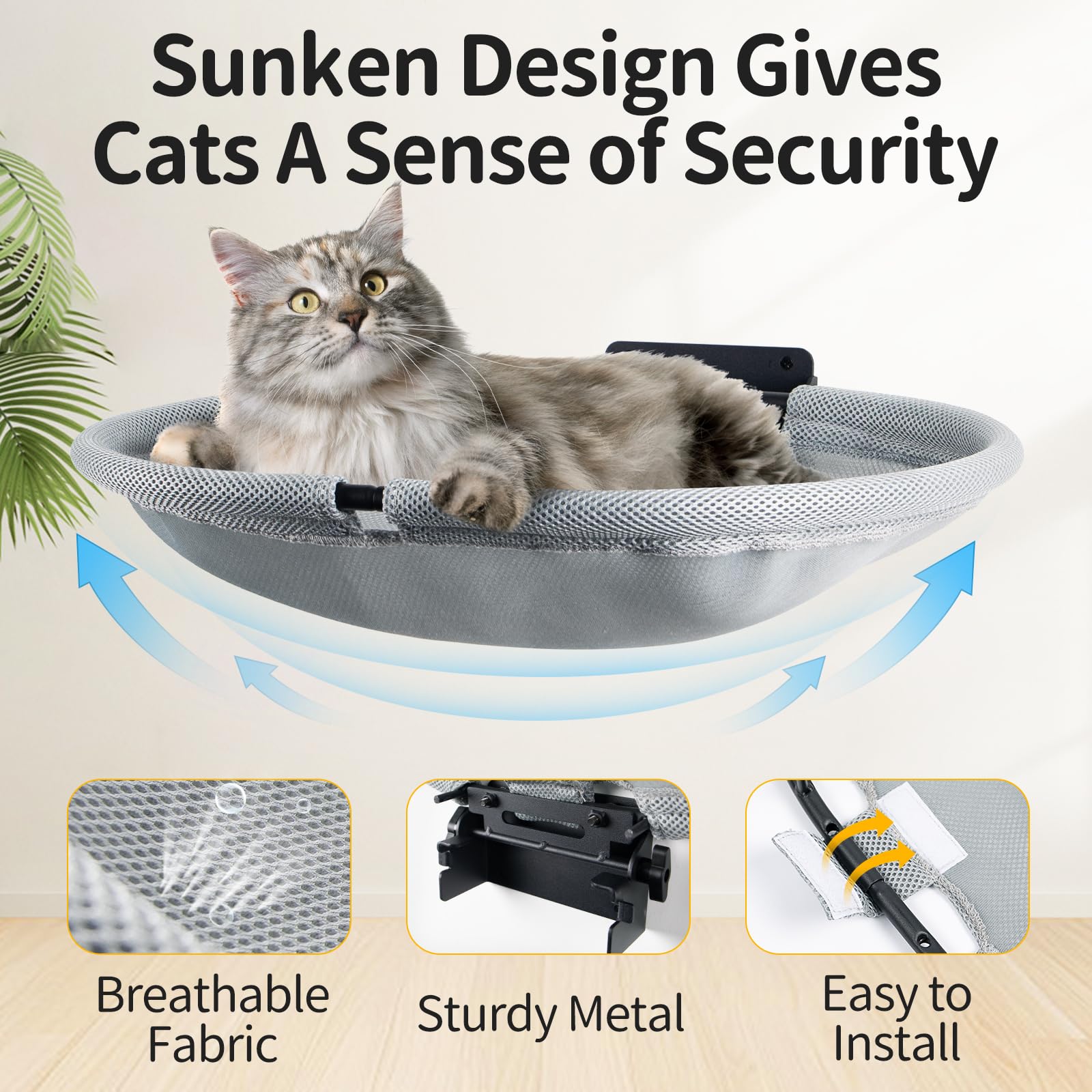 CatAve cama para gato lavable fácilmente para limpieza rápida.