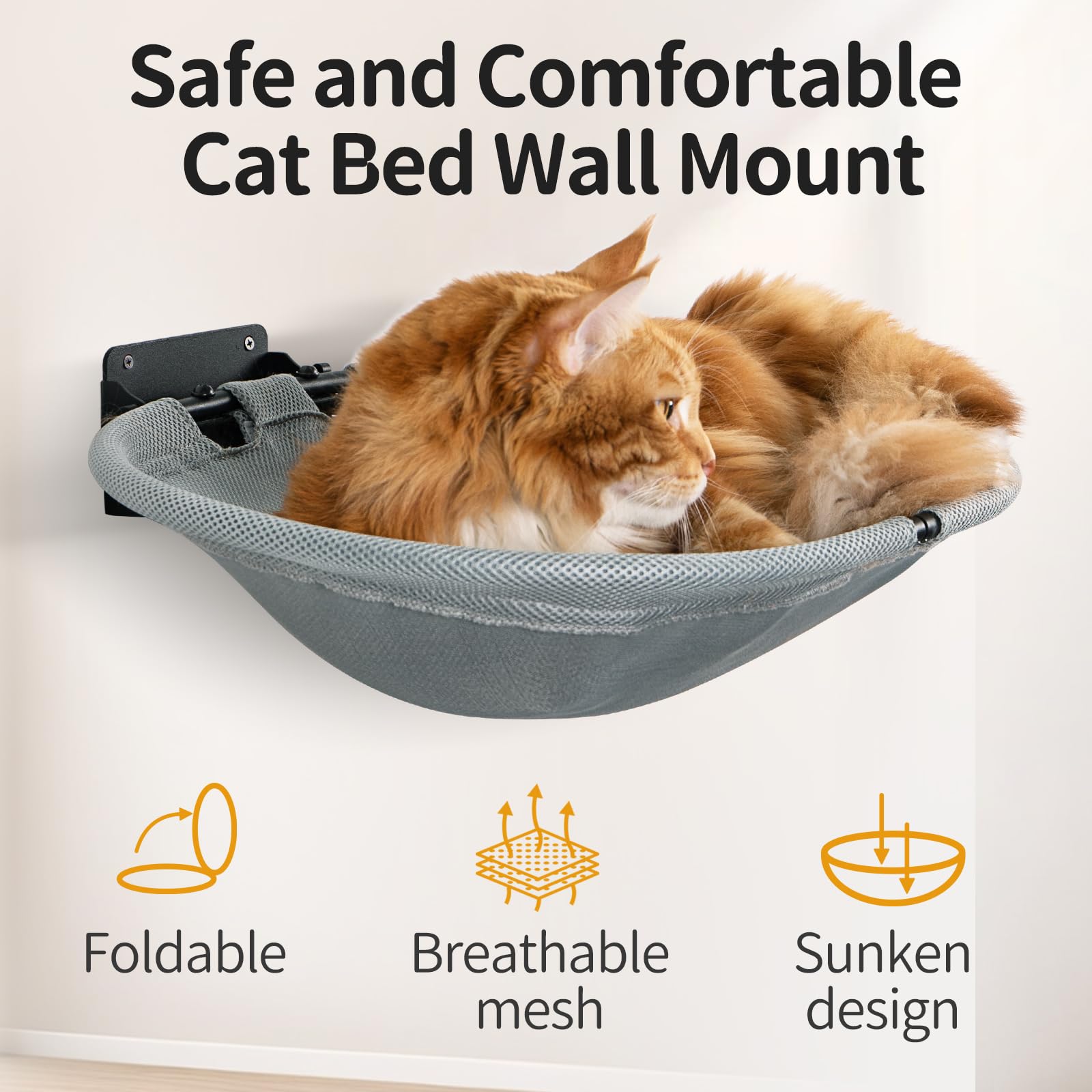 CatAve hamaca de gato plegable para almacenamiento rápido cuando no se usa.