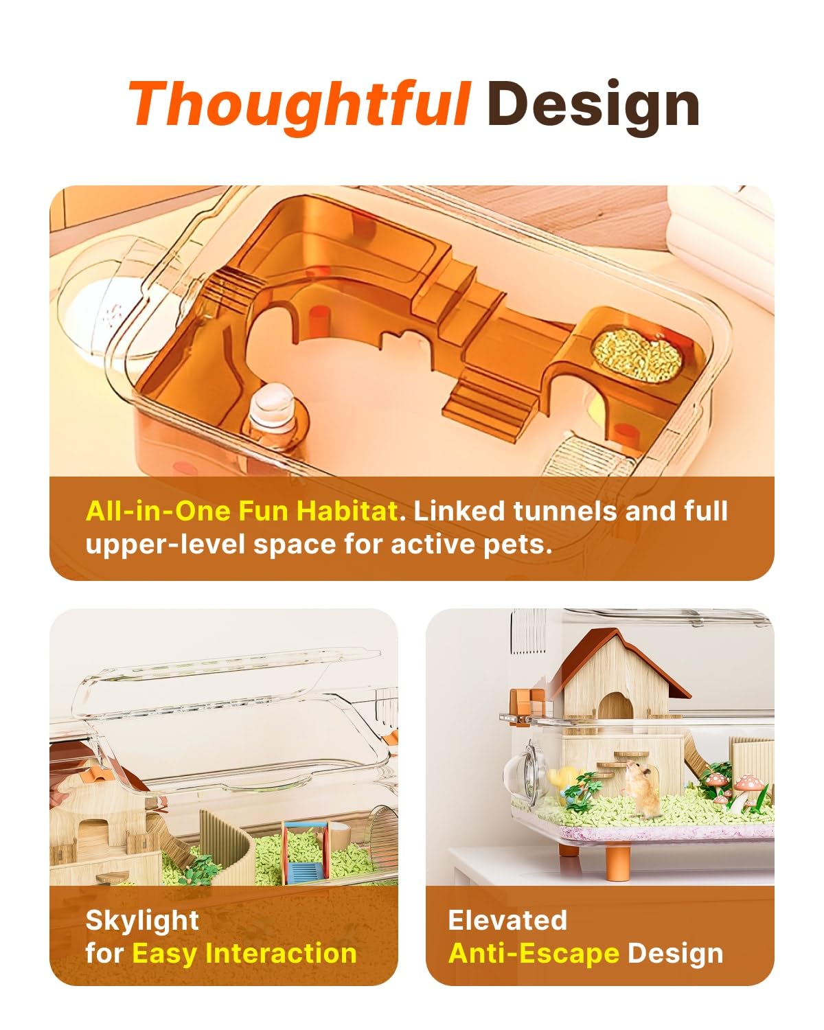 CATBOAT rueda de ejercicio para hamster y túneles integrados