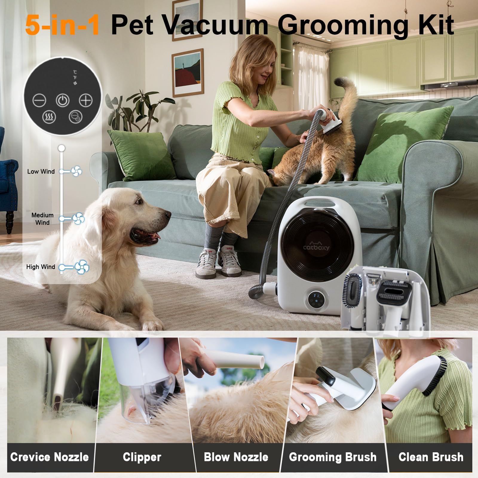 Catboxy cepillo de peluquería para perros facilita el peinado suave.