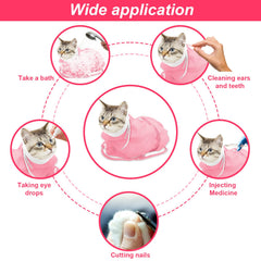 Catcan bolsa de baño para gato con cordones ajustables para fijar el cuerpo.