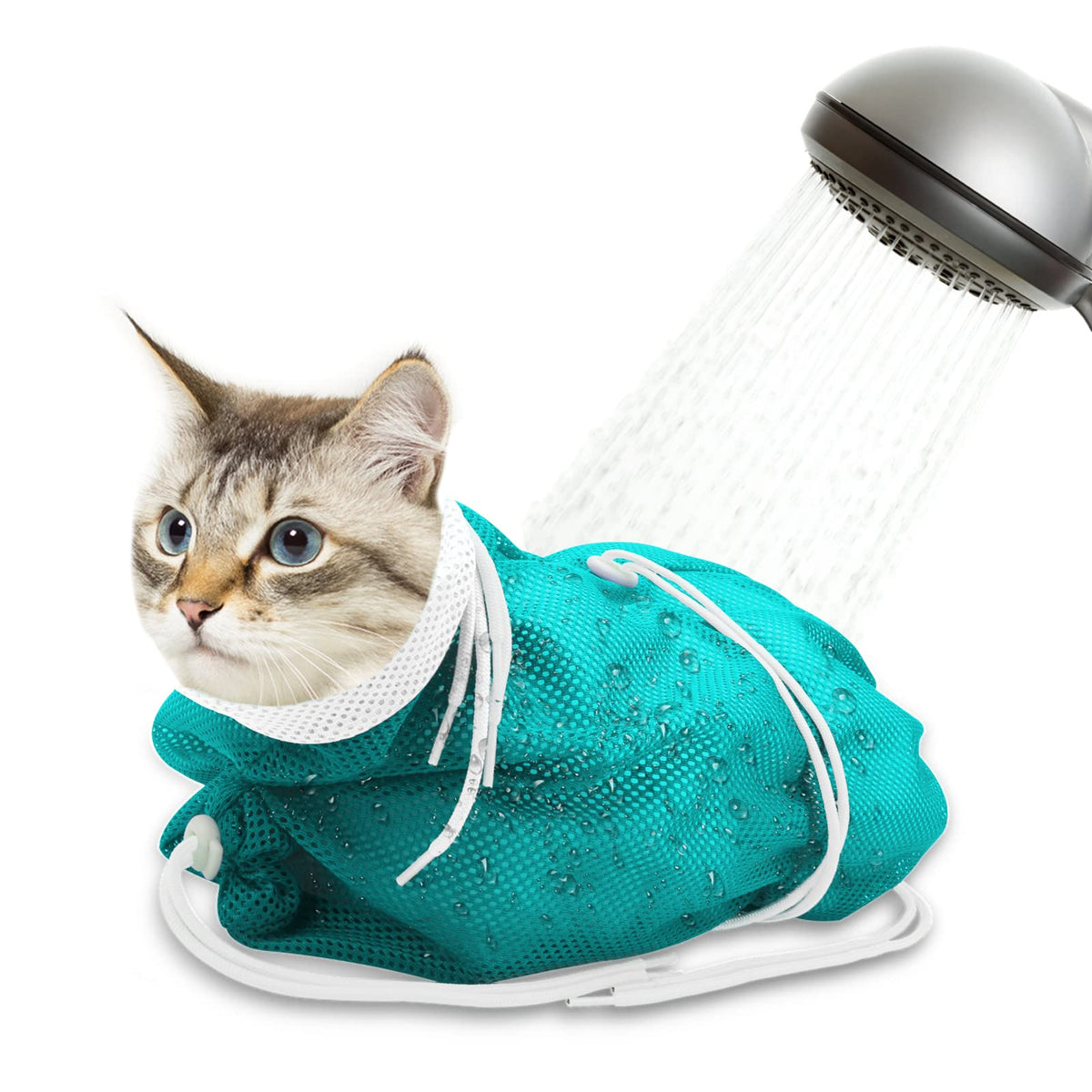 Catcan bolsa de baño para gato, malla transpirable para baño cómodo.