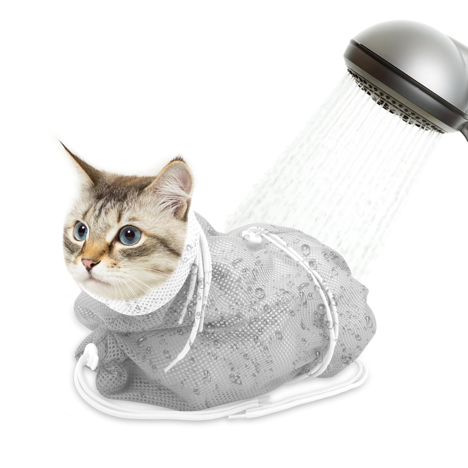 Catcan bolsa baño gato con malla respirante para baño cómodo
