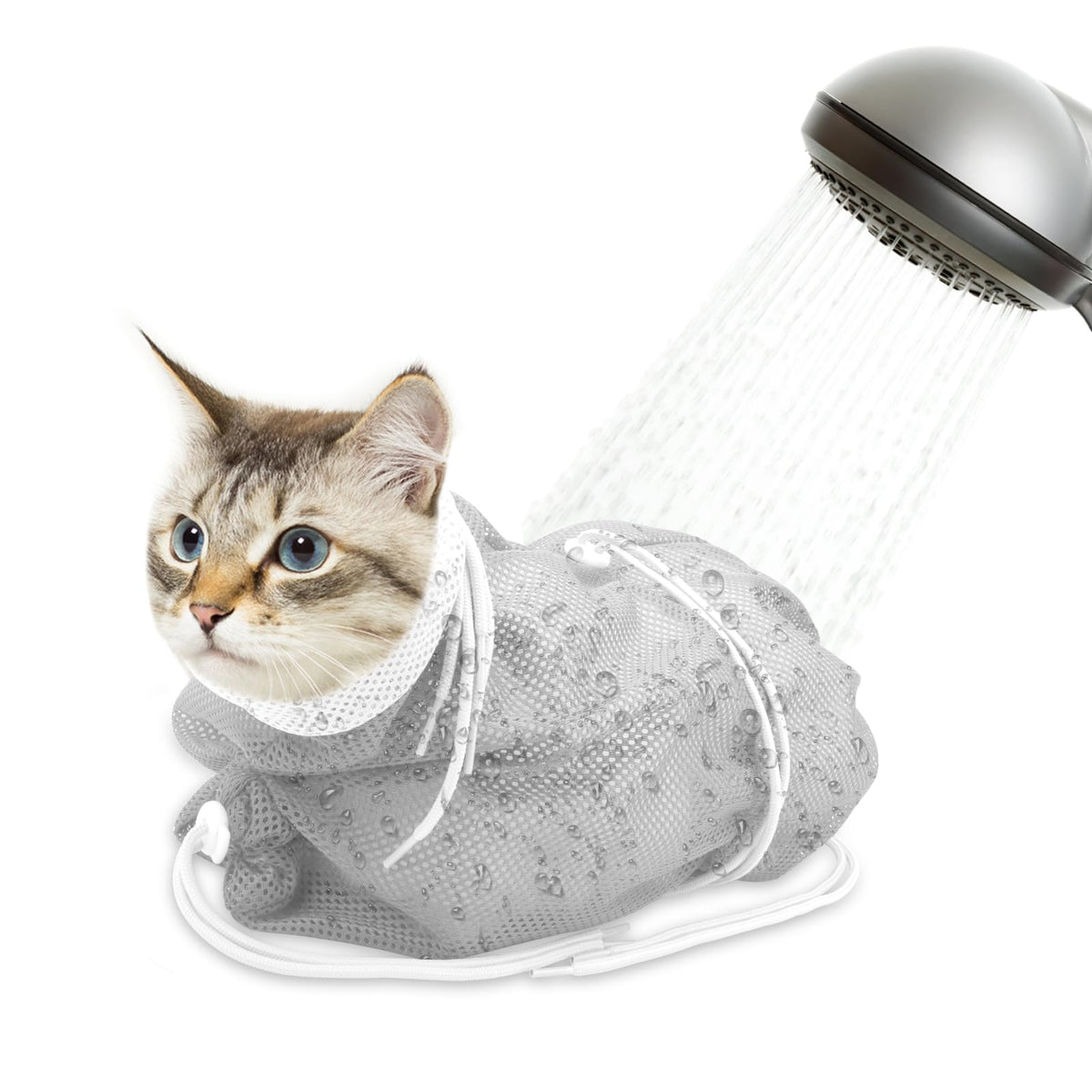 Catcan bolsa baño gato con malla respirante para baño cómodo