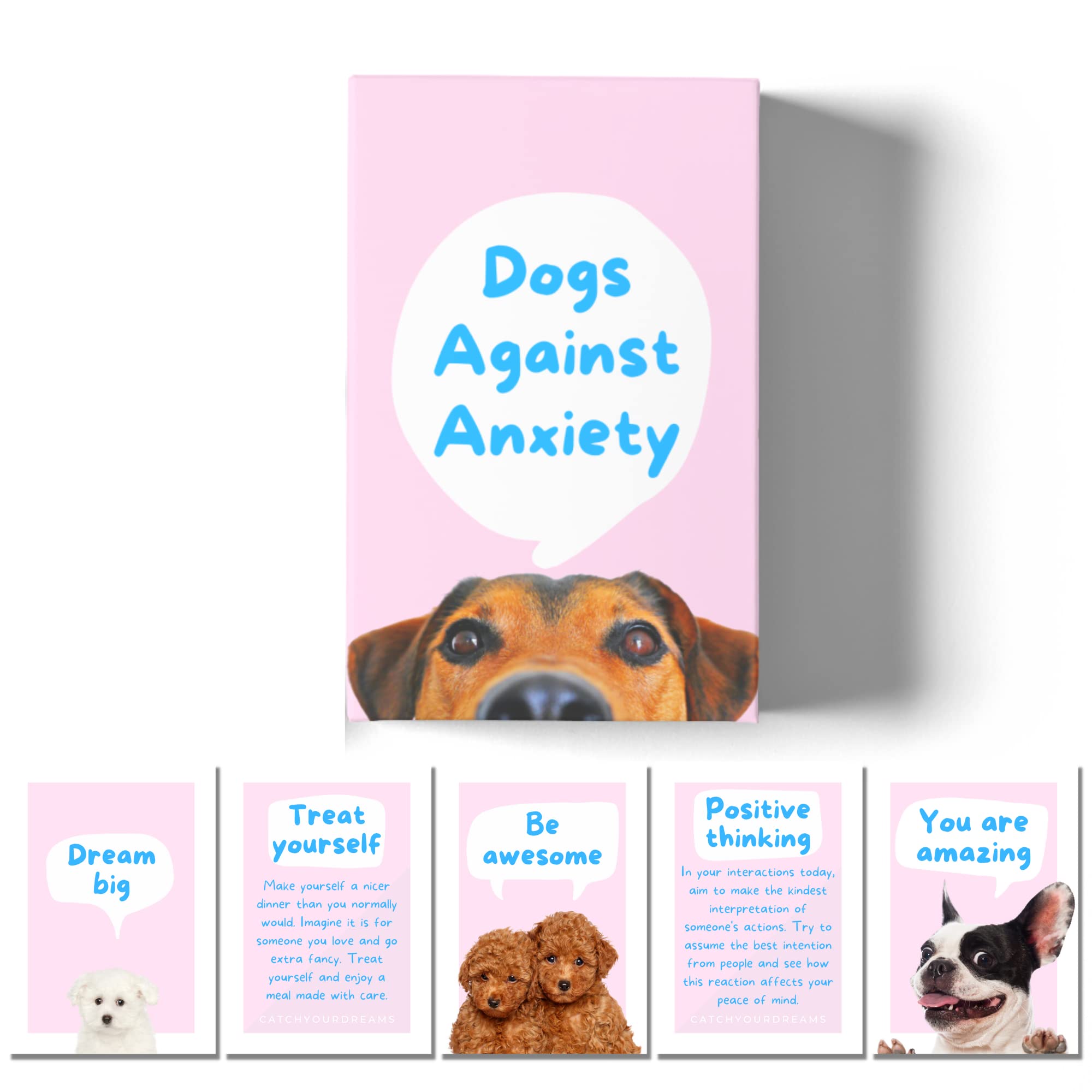 Empaque de regalo CatchYourDreams Dogs Against Anxiety, presentación lista para regalo.