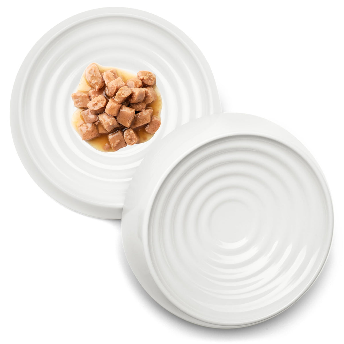 CatGuru comedero gatos plano Marshmallow: diseño ergonómico para comer cómodo
