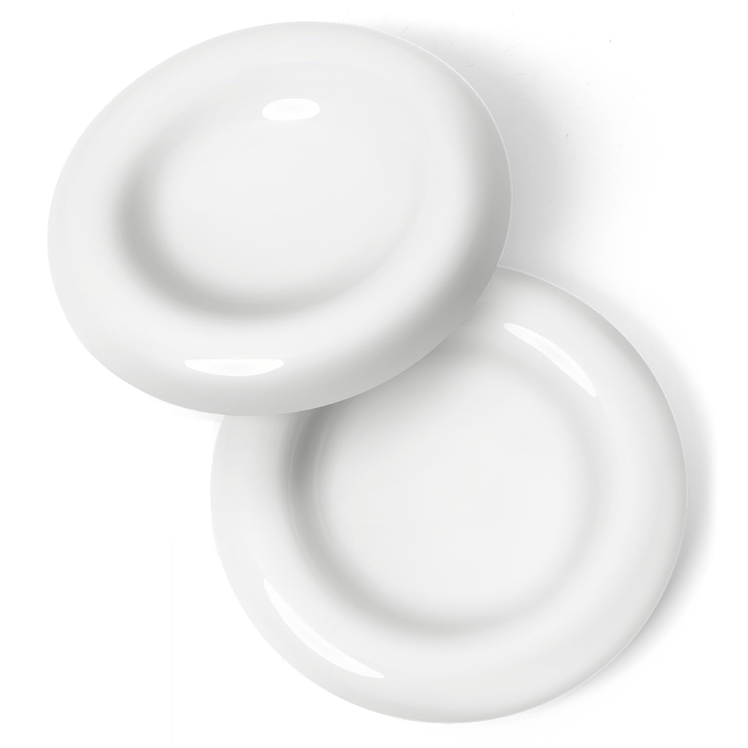 CatGuru cuenco cerámico Torus, conjunto de dos blancos, diseño anti desbordes para gatos.