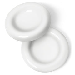 CatGuru cuenco cerámico Torus, conjunto de dos blancos, diseño anti desbordes para gatos.