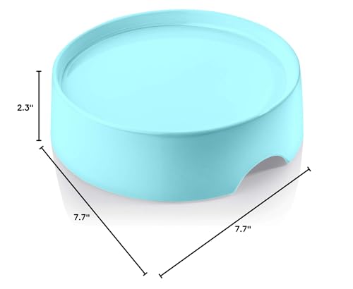 CatGuru mesa para comederos con dimensiones compactas para espacios pequeños.
