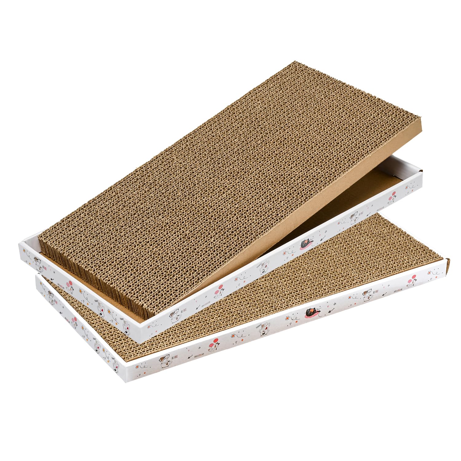 Catinarla rascador-gato-caja-doble, diseño a doble cara para mayor durabilidad.