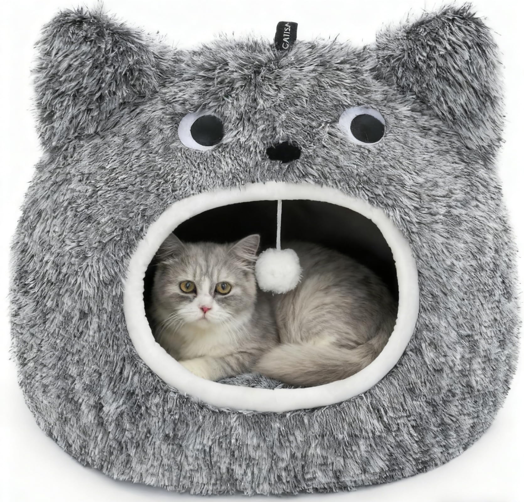 CATISM cama gato cueva forro peluche, refugio suave para descansar