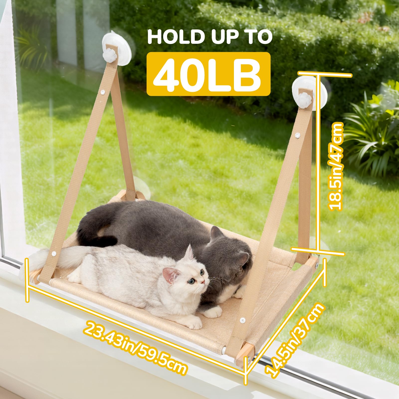 CATISM Cat Window Perch diseño plegable para ahorrar espacio.
