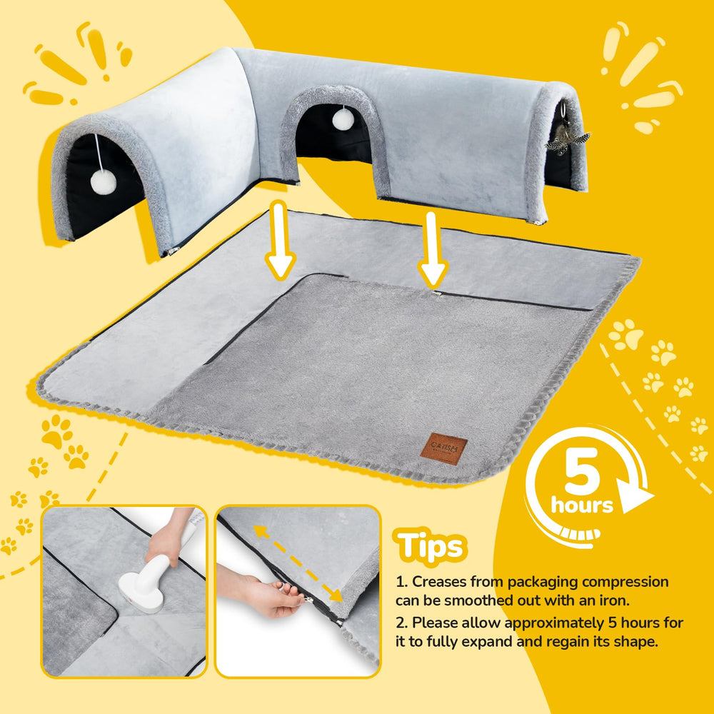 CATISM tunel para gato con bola colgante para entretenimiento.