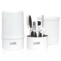Catit kit pelo largo con cepillo de alfileres para gatos, cuidado diario