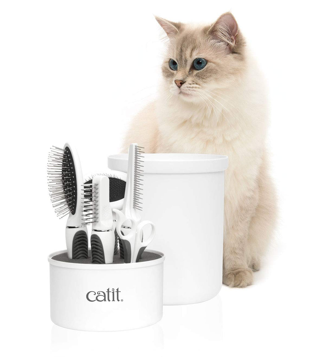 Catit kit pelo largo en uso, maniobra suave de cepillado