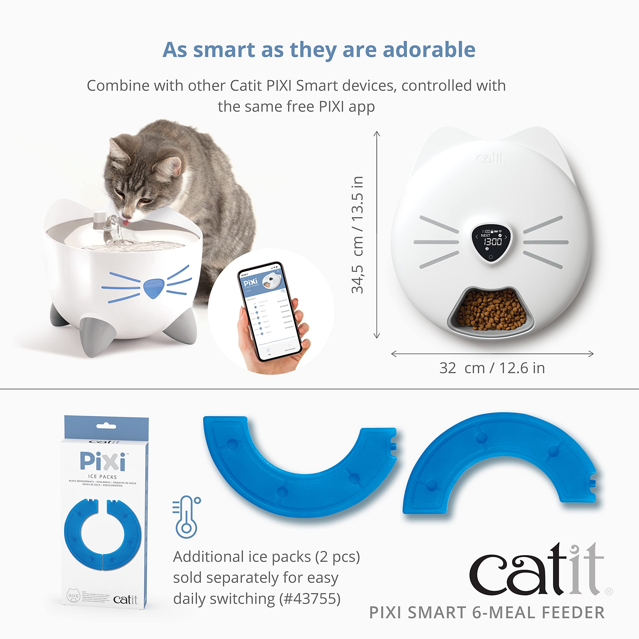 Catit PIXI mecanismo de rotación de la bandeja para porciones ordenadas.